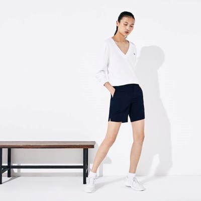 Bermudas Lacoste SPORT Gabardine Bermuda Mujer Azul Marino | 67QHYLRJM