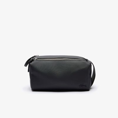 Bolsas Lacoste Classic Double Zip Petit Piqué Toilet Kit Hombre Negros | 53ZUVFDMK