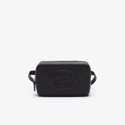 Bolsas Lacoste Croco Crew Embossed Logo Grained Cuero Belt Mujer Negros | 87RIFXDLU