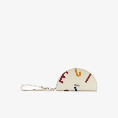 Bolsas Lacoste Daily Classic Coated Print Lona Half Moon Mujer Beige | 29IQCKJSO