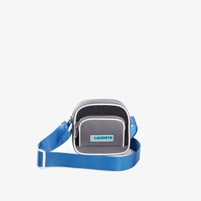 Bolsas Lacoste LCST Badge Colorblock Zip Shoulder Hombre Grises Azules | 81NBMUOVH