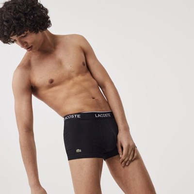 Boxer Lacoste Pack Of 3 Casuales Hombre Negros | 07EJHCYOQ