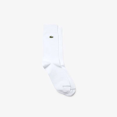 Calcetines Lacoste Embroidered Crocodile Algodon Hombre Blancos | 49UDCYIMT