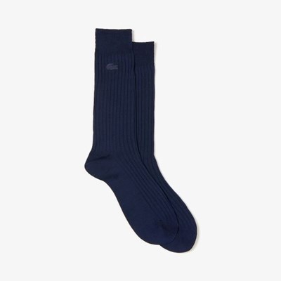 Calcetines Lacoste Ribbed Hombre Azul Marino | 75XFYAVSU