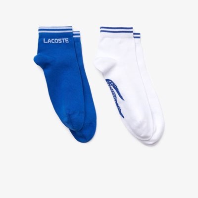 Calcetines Lacoste SPORT Algodon Hombre Azules Blancos | 56COEPTMF