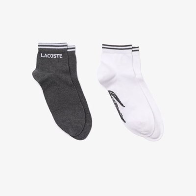 Calcetines Lacoste SPORT Algodon Hombre Grises Blancos | 61ZQWMPEU