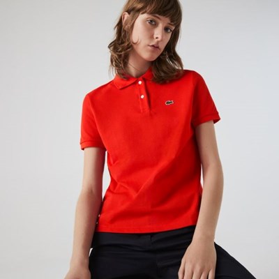 Camisa Polo Lacoste Classic Fit Soft Algodon Petit Piqué Mujer Rojos | 97LJFGMBN