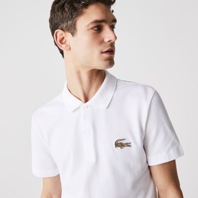 Camisa Polo Lacoste Regular Fit Algodon Piqué Hombre Blancos | 15UDYRVKE