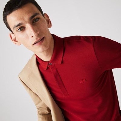 Camisa Polo Lacoste Regular Fit Paris Hombre Rojos | 04GBAQOXK