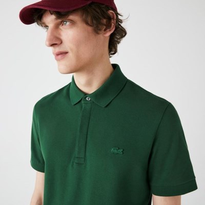 Camisa Polo Lacoste Regular Fit Paris Hombre Verdes | 14RNIPHJT