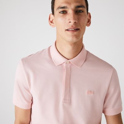 Camisa Polo Lacoste Regular Fit Paris Hombre Rosas | 84RXGJQBZ