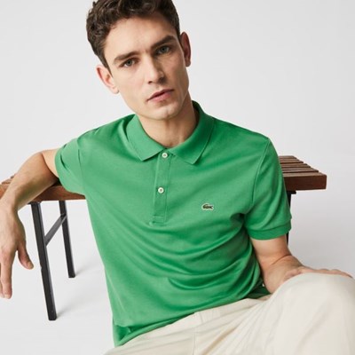 Camisa Polo Lacoste Regular Fit Soft Algodon Hombre Verdes | 72BQFHWDC