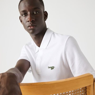 Camisa Polo Lacoste Regular Fit Solid Algodon Piqué Hombre Blancos | 58PSCNFOX