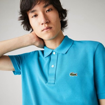 Camisa Polo Lacoste Slim Fit Hombre Azules | 25KIBNDSG