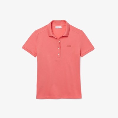 Camisa Polo Lacoste Stretch Algodon Piqué Mujer Rosas | 41IWFQGZE