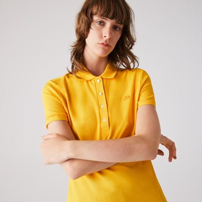 Camisa Polo Lacoste Stretch Algodon Piqué Mujer Amarillos | 91DSXPWIU