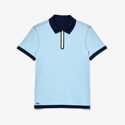 Camisa Polo Lacoste Zippered Collar Regular Fit Reversible Piqué Hombre Azul Marino | 14CIKSYDG