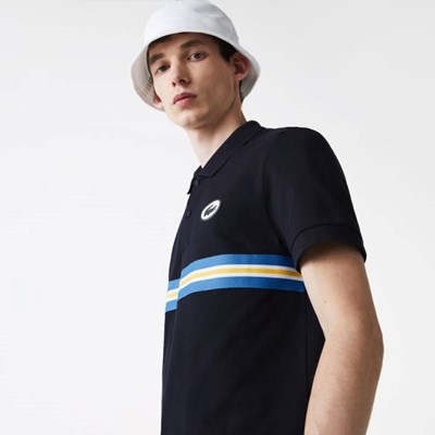 Camisas Lacoste Heritage Regular Fit Badge Algodon Piqué Hombre Azul Marino | 54BTISEOH