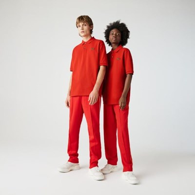 Camisas Lacoste LIVE Loose Fit Algodon Piqué Hombre Rojos | 83ZDJNPAX