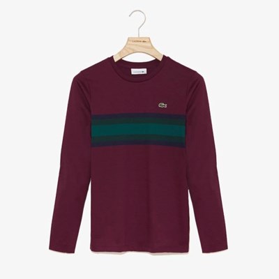 Camisas Lacoste Long Sleeve Multicolor Stripe Mujer Rojos Azul Marino Verdes | 80KGQEHBF