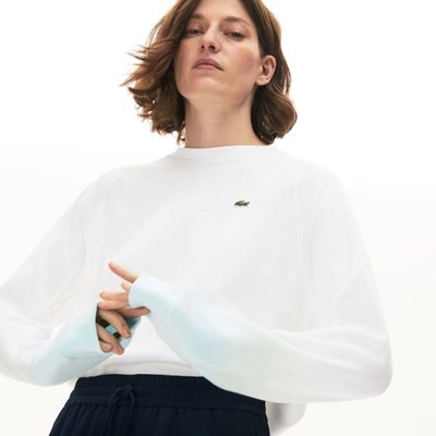 Camisas Lacoste Made in France Crew Neck Organic Algodon Mujer Turquesa Verdes Blancos | 25VJHUSTG