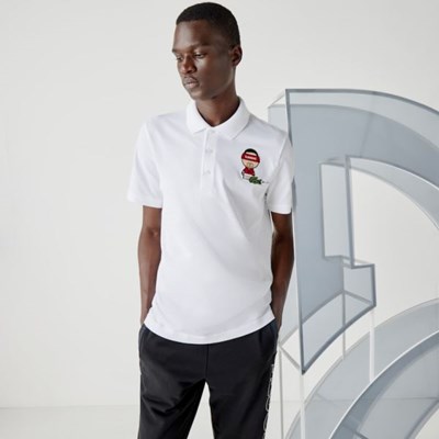 Camisas Lacoste SPORT Collab Youssef SY Algodon Piqué Hombre Blancos Azul Marino | 73SLYTAKJ