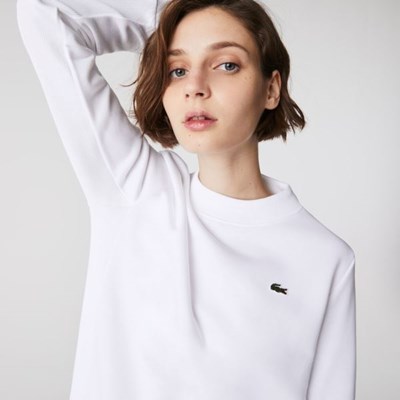 Camisas Lacoste SPORT Fleece Tenis Mujer Blancos | 86GASQFPE