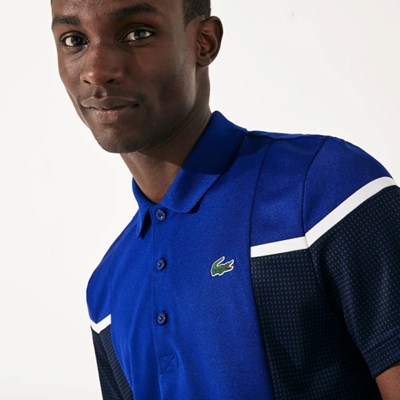 Camisas Lacoste SPORT Mesh Panel Respirable Tenis Hombre Azules Negros Blancos | 24AOSWHZE