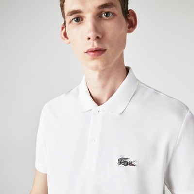 Camisas Lacoste x National Geographic Regular Fit Organic Algodon Hombre Blancos | 12JFSAXQU