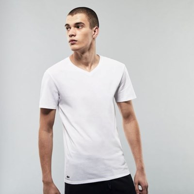 Camiseta Lacoste 3 Pack of Plain Hombre Blancos | 93AUCKYXD