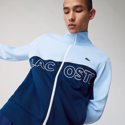 Chaquetas Lacoste LIVE Colorblock Neoprene Hombre Azules | 13UJTEAHO