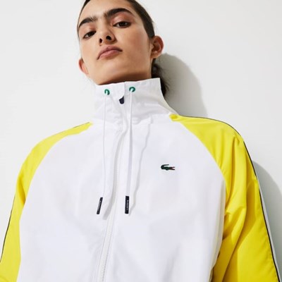 Chaquetas Lacoste SPORT Agua-Resistant Zip Tenis Mujer Blancos Verdes Amarillos Azul Marino | 92FEOBVQD