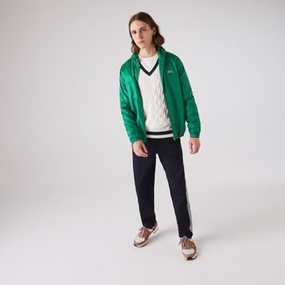 Chaquetas Lacoste SPORT Encapuchado Agua-Resistant Hombre Verdes | 07MXBOLUH