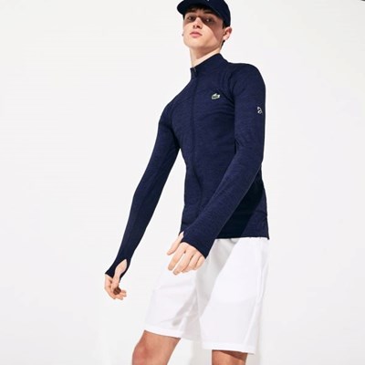 Chaquetas Lacoste SPORT Novak Djokovic Stretch Zippered Hombre Azul Marino | 35EXHIMFT