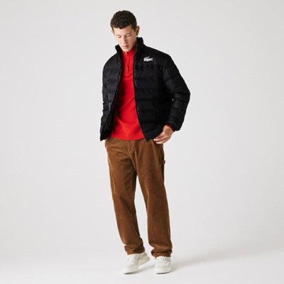 Chaquetas Lacoste SPORT Two-Tone Agua-Resistant Quilted Hombre Grises Negros | 46HPVIBUA