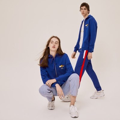 Chaquetas Lacoste x FriendsWithYou Design Zippered Mujer Azules | 58MAEXVTC