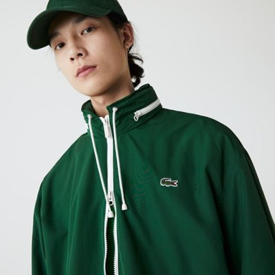 Cortavientos Lacoste Ligeros Agua-Resistant Zip Hombre Verdes | 74CRTGVQF