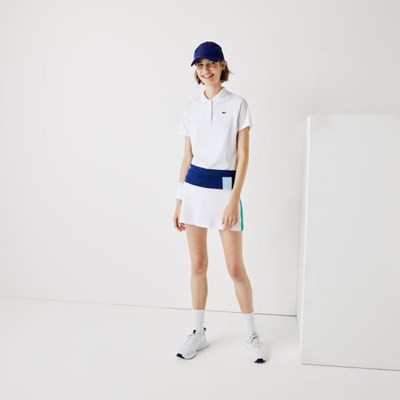 Falda Lacoste SPORT Respirable Stretch Tenis Mujer Azules Blancos Amarillos Verdes | 89WPXZIJD