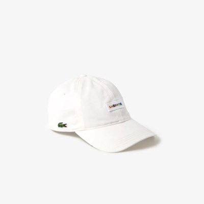 Gorras Lacoste Multicolor-Logo Algodon Hombre Blancos | 72HVQIWKY