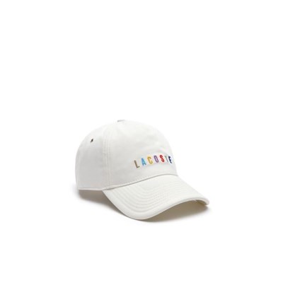 Gorras Lacoste Multicolored Logo Algodon Hombre Blancos | 09OHYXQVJ