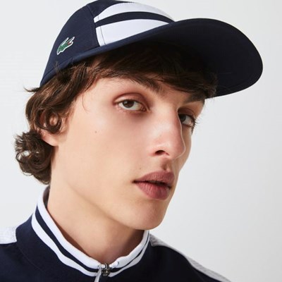 Gorras Lacoste SPORT Ligeros Colorblock Tenis Hombre Azul Marino Blancos | 80MINQWPJ