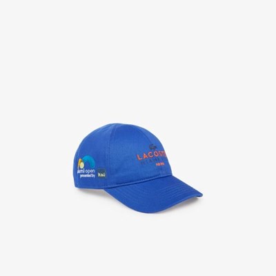 Gorras Lacoste SPORT Miami Open Algodon Hombre Azules Naranjas Azul Marino | 71TXMJDIZ