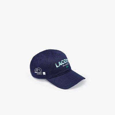 Gorras Lacoste SPORT Miami Open Print Algodon Hombre Azul Marino Blancos | 73ZDCLQFV