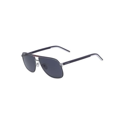 Lentes De Sol Lacoste Metal Stripes & Piping Navigator Hombre Plateados | 26VGPNTMD