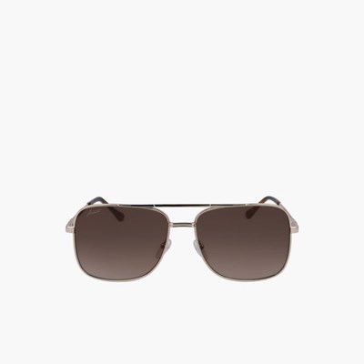 Lentes De Sol Lacoste Navigator Metal Signature 101 Hombre Dorados | 90MNFYUTO