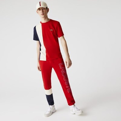 Pantalones Lacoste Colorblock Hombre Rojos Beige Azul Marino | 80QSRZMLX