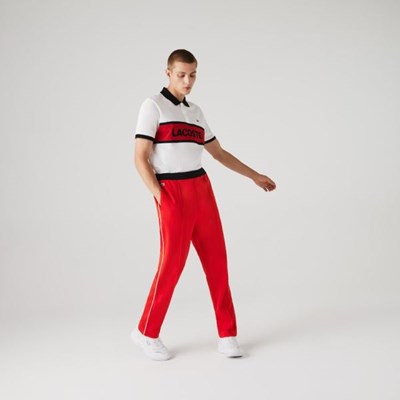 Pantalones Lacoste SPORT Run-resistant Pleated Hombre Rojos Negros Blancos | 48HBMTWOA