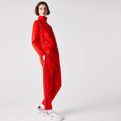 Pantalones Lacoste Straight Cut Contrast Bands Tracksuit Mujer Rojos Azules | 54MPJGWCX