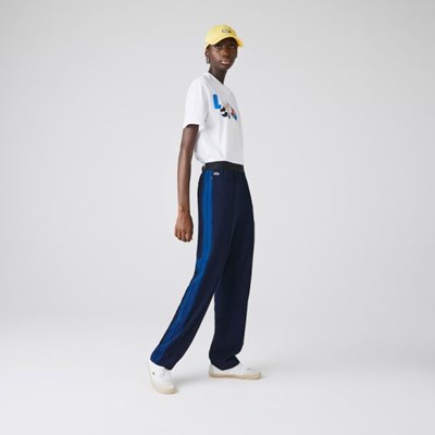 Pantalones Lacoste Twill Flared Mujer Azul Marino | 23KJQALEX