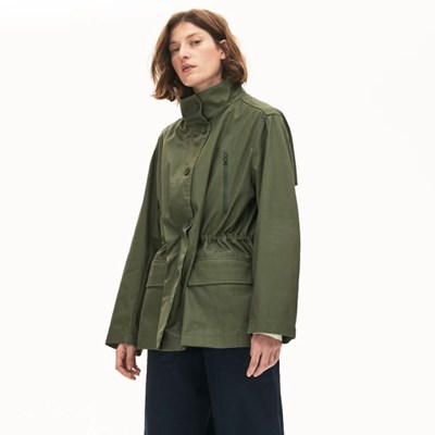 Parka Lacoste Flared Agua-Resistant Mujer Kaki Verdes | 06QDFTLRN